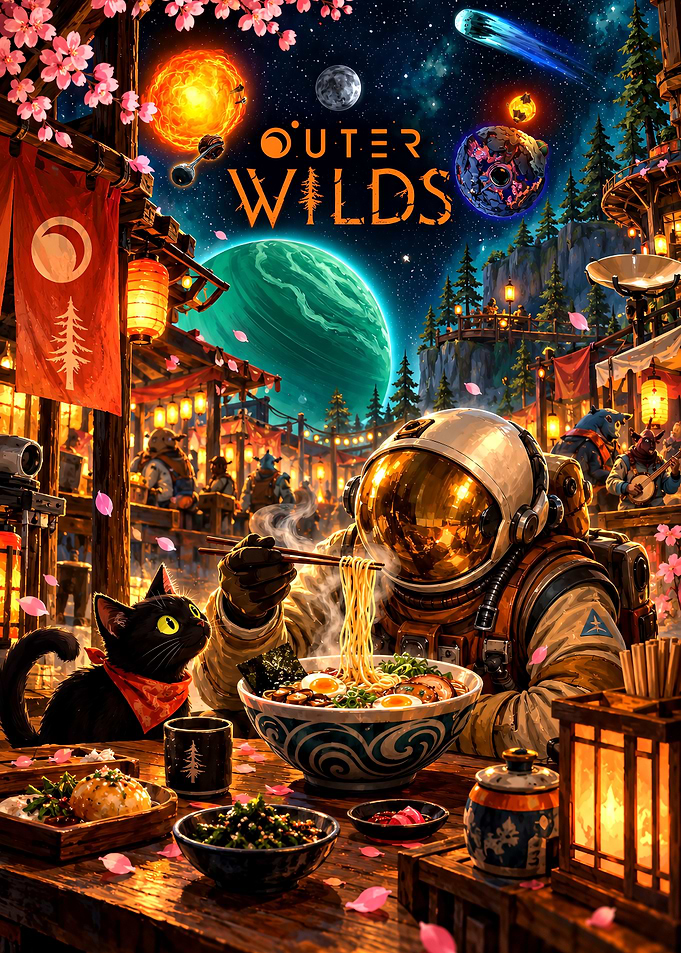Outer Wilds Astronaut Eating Ramen