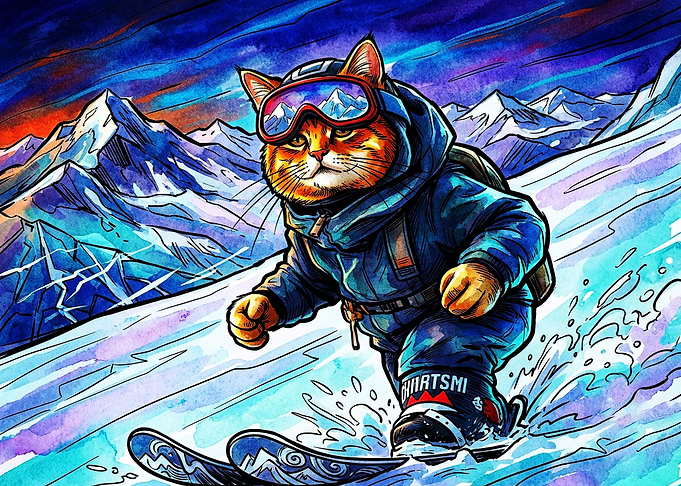 Adventurous Cat Skiing in Mountains