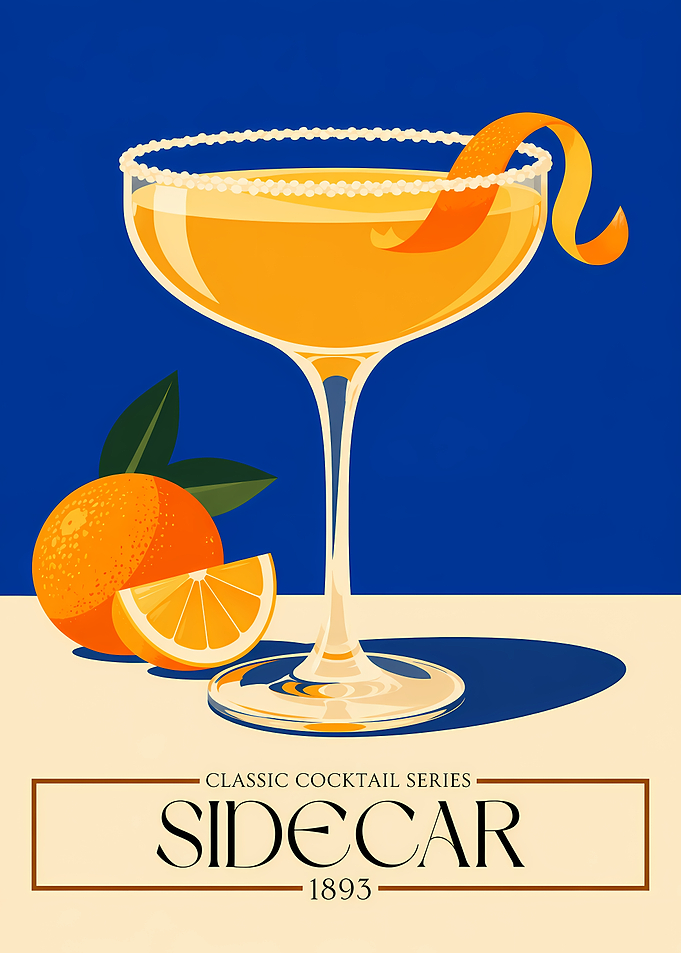 Sidecar Classic Cocktail Poster