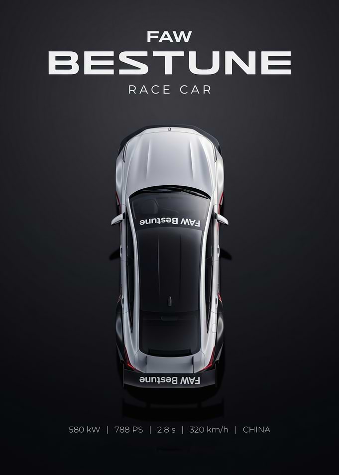 FAW Bestune Race Car Top View