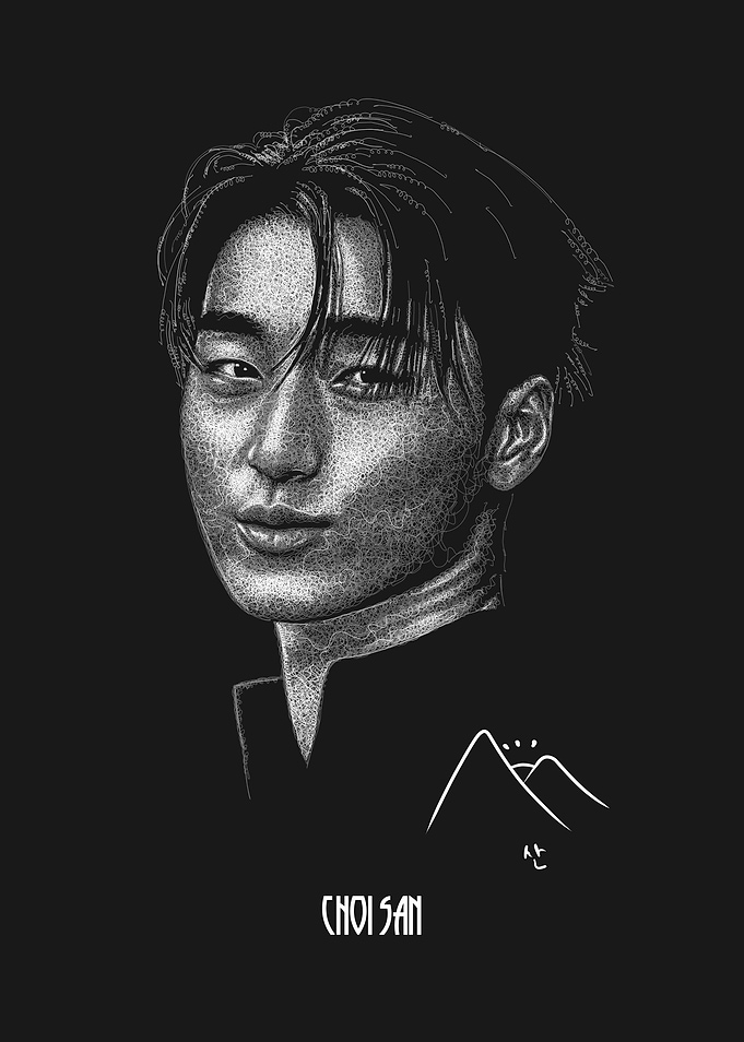 Choi San Scribble art