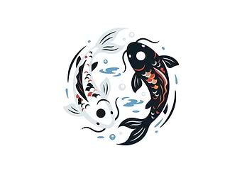 Yin Yang Koi Fish Illustration