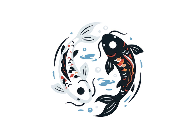 Yin Yang Koi Fish Illustration