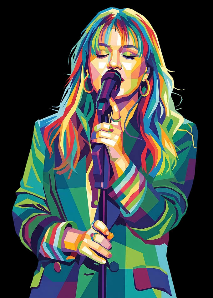 Colorful Pop Art Kelly Clarkson Portrait