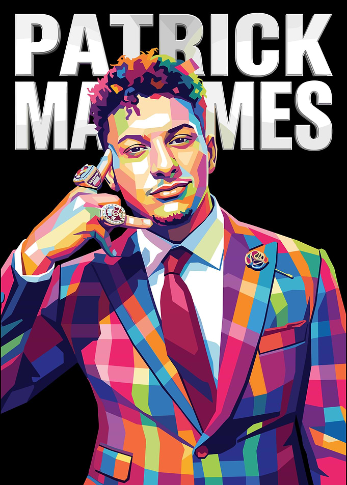 Patrick Mahomes Pop Art Portrait