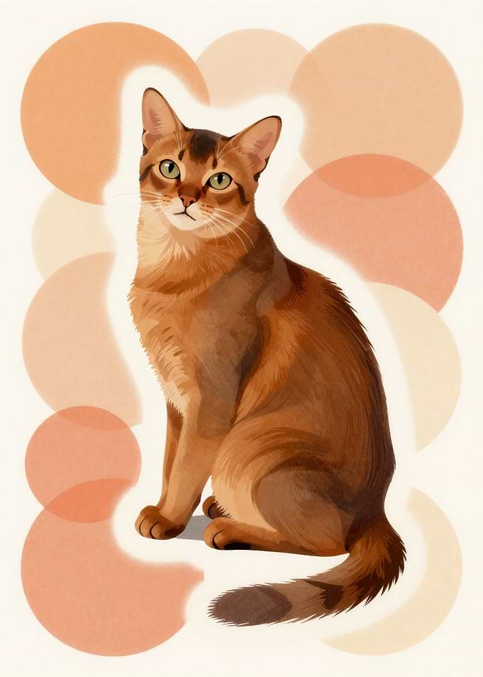 Abyssinian Cat Digital Illustration