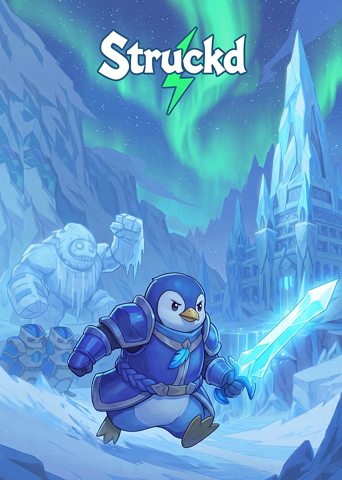Struckd Penguin Warrior Fantasy Art