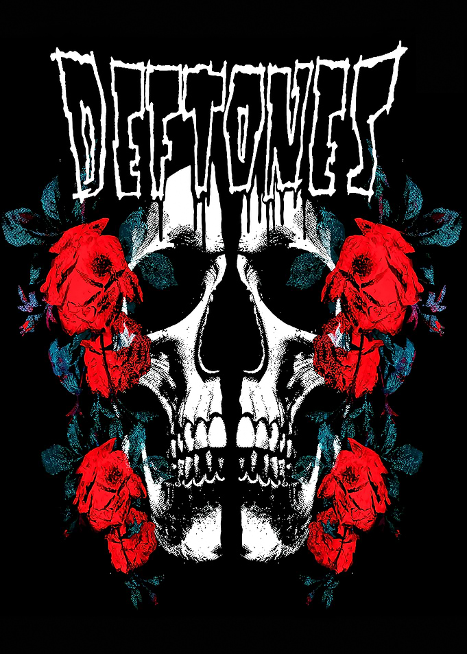 Deftones Skull and Roses Graphic
