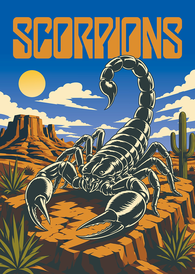 Scorpions Band Desert Poster