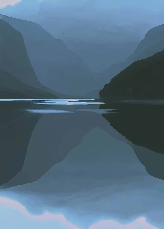 Serene Mountain Lake Reflection
