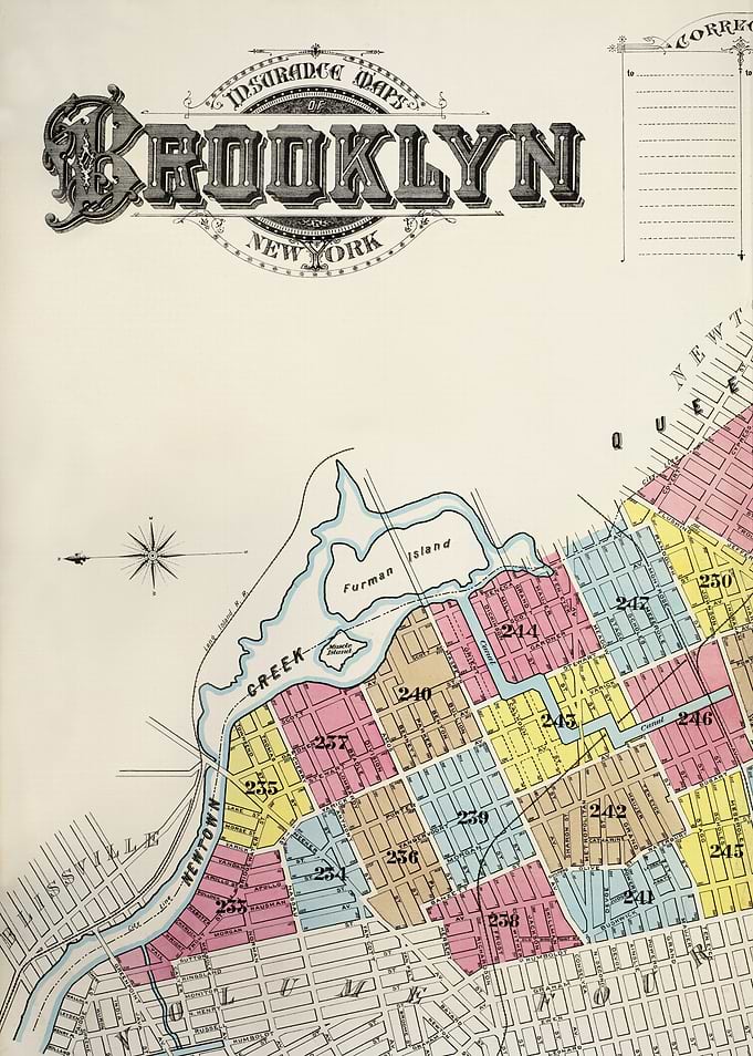 Vintage Insurance Map of Brooklyn