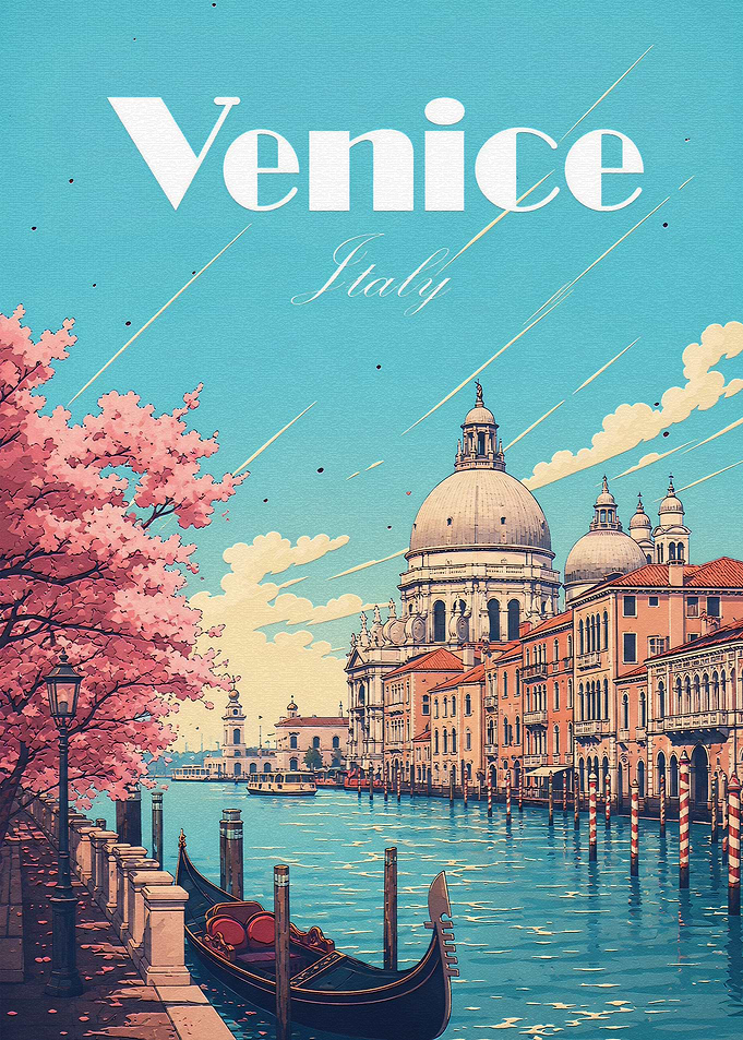 Vintage Venice Italy Travel Poster
