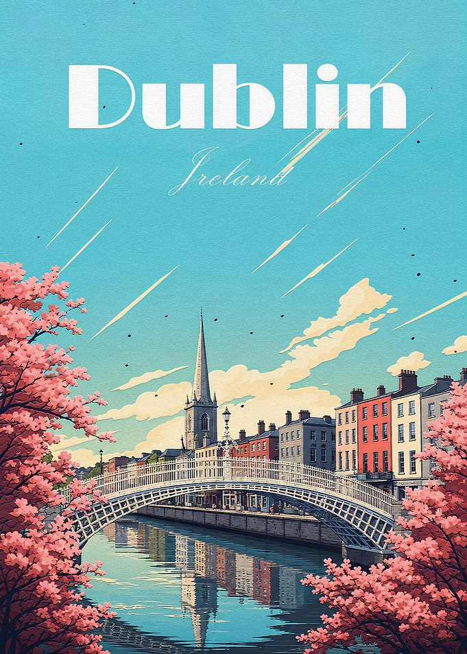 Vintage Travel Poster of Dublin