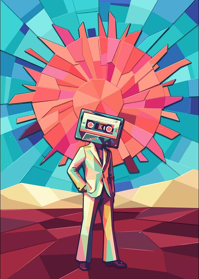 Cassette Head Man Pop Art