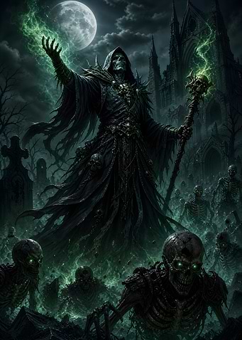 Necromancer Raising an Undead Army