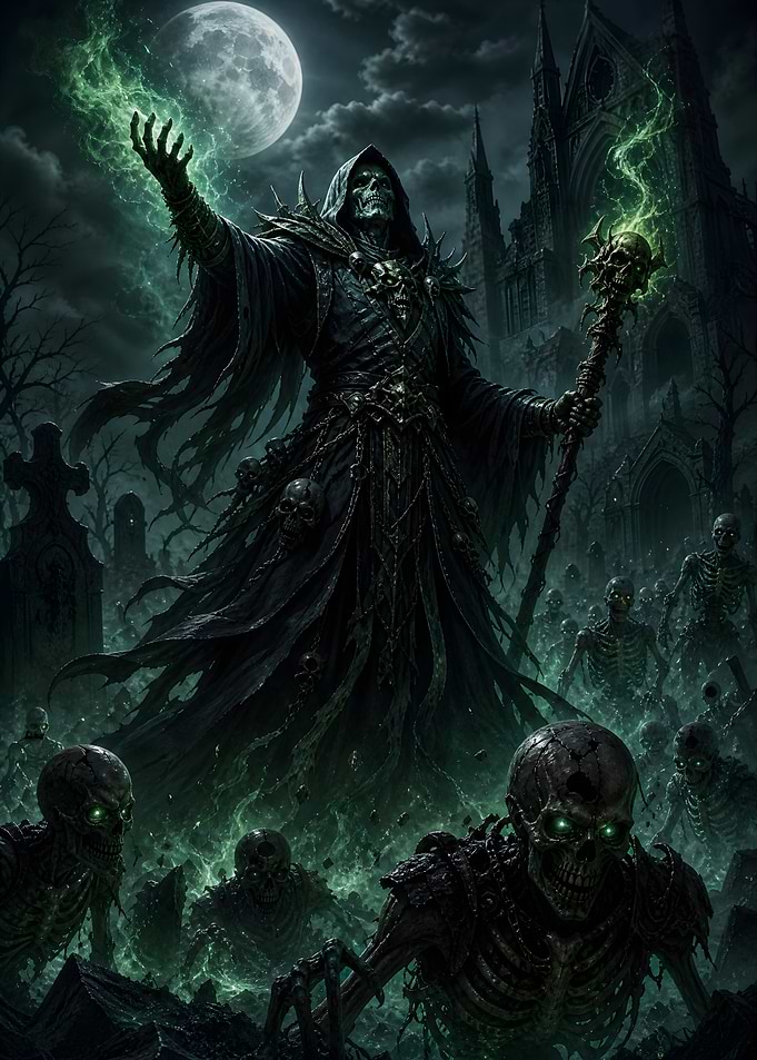 Necromancer Raising an Undead Army