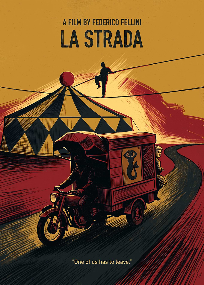 La Strada Italian Drama Vintage Print