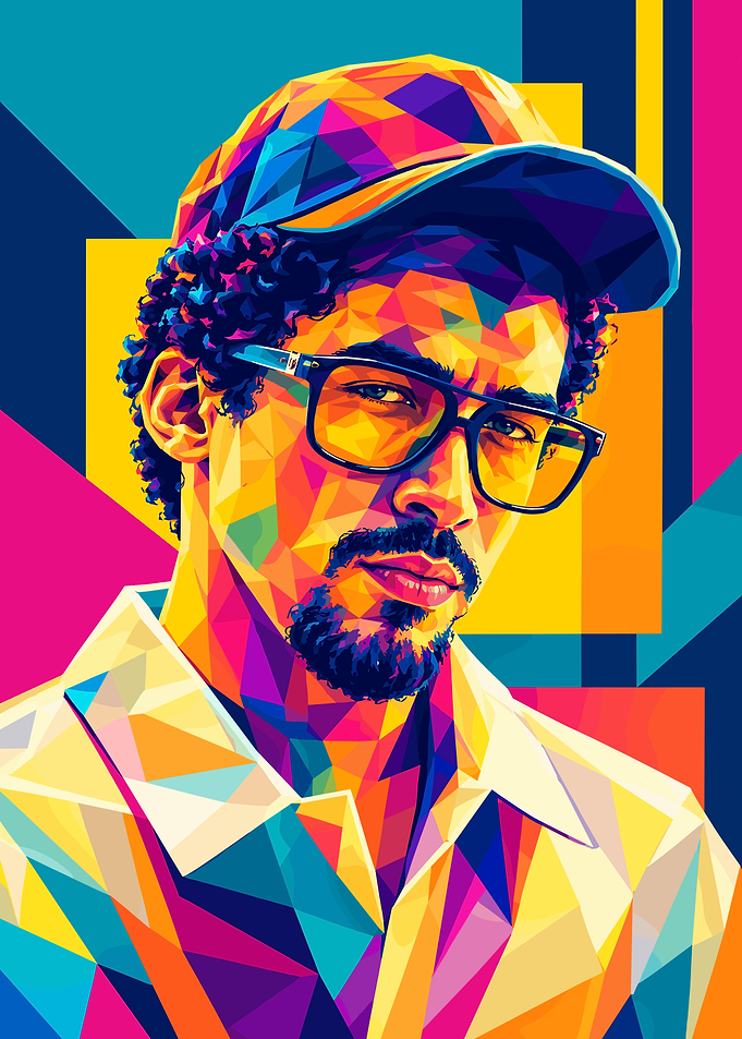 Colorful Geometric Portrait of a Man
