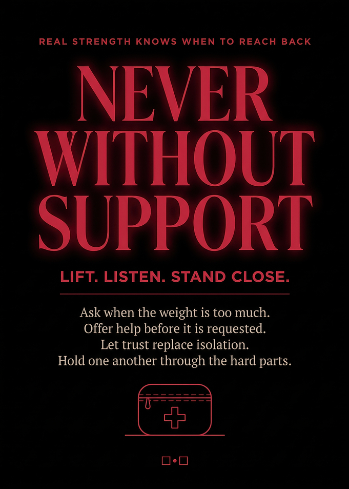 Never Without Support Inspirational Poster