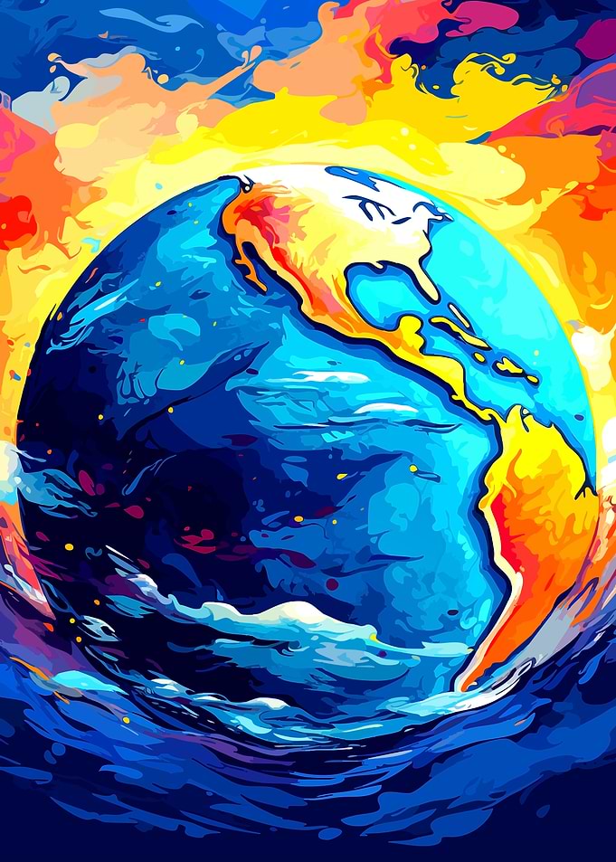 Abstract Colorful Earth Illustration