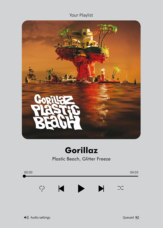 Gorillaz Plastic Beach Music Player Interface