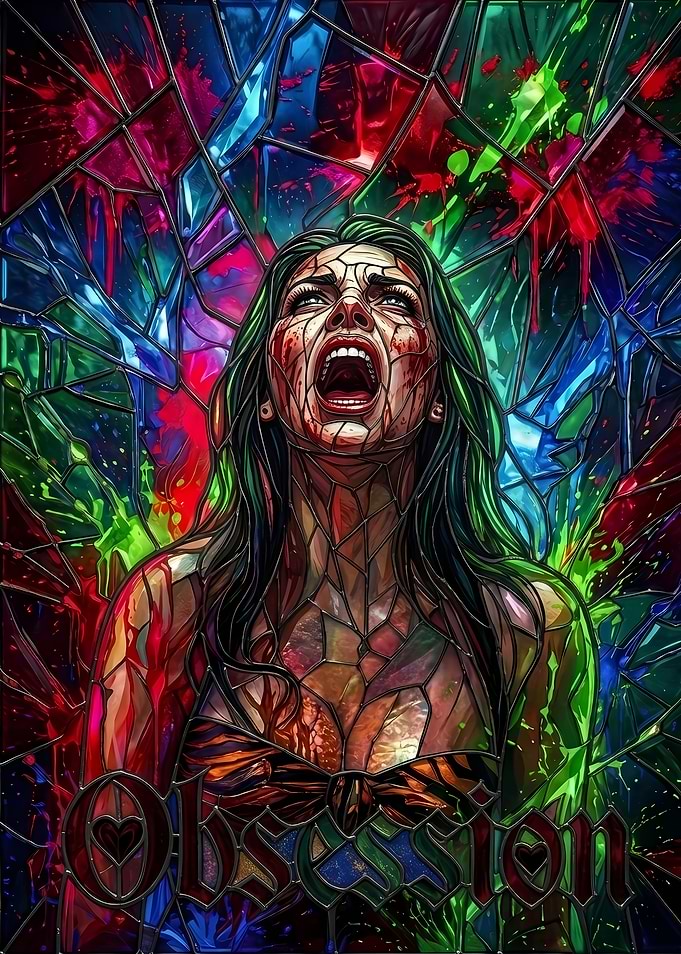 Stained Glass Portrait of Obsession