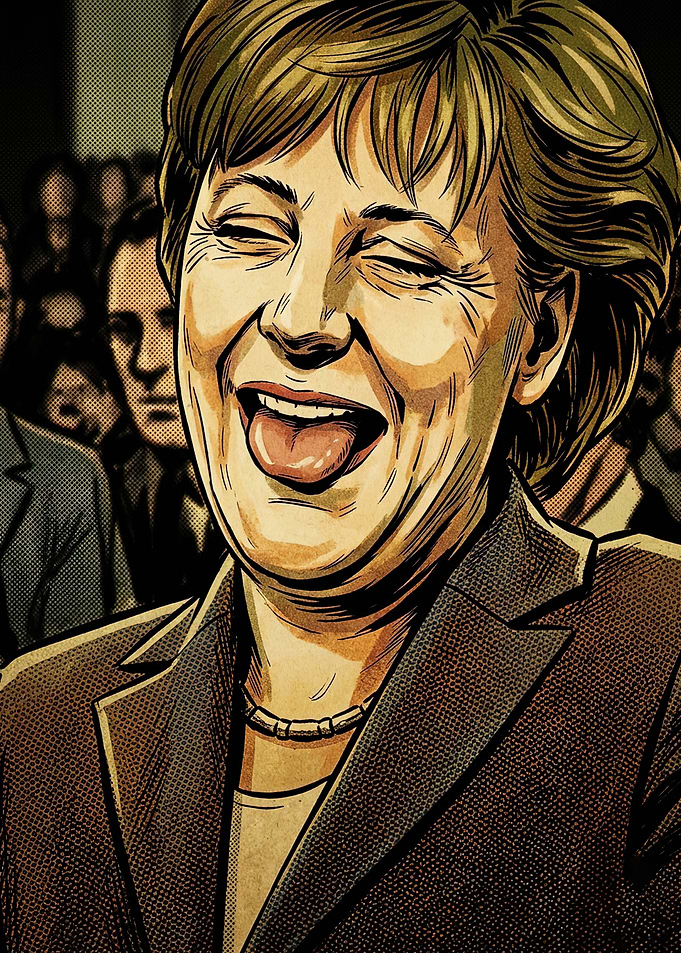 Angela Merkel Caricature Illustration