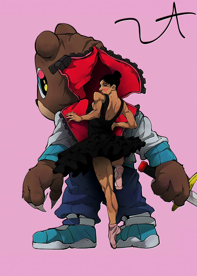 Ballerina Emerging from Kanye Bear