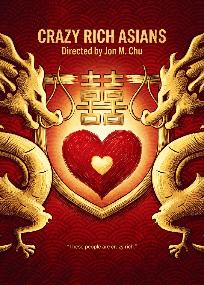 Crazy Rich Asians Rom Com Retro Poster