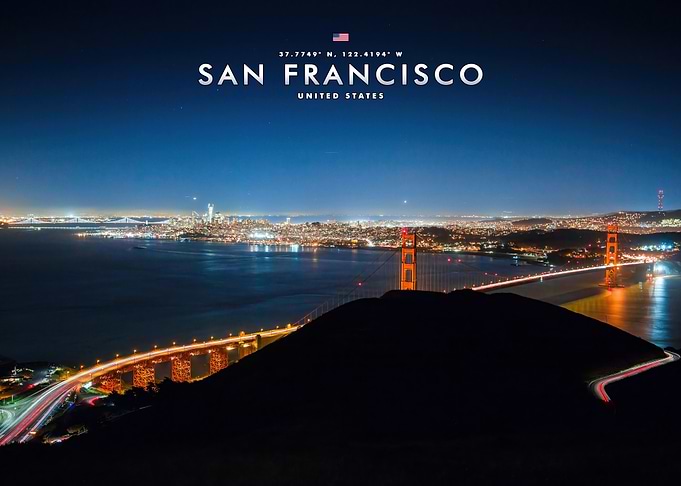 San Francisco Golden Gate Night View