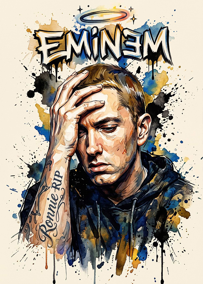 Eminem Watercolor Portrait Art