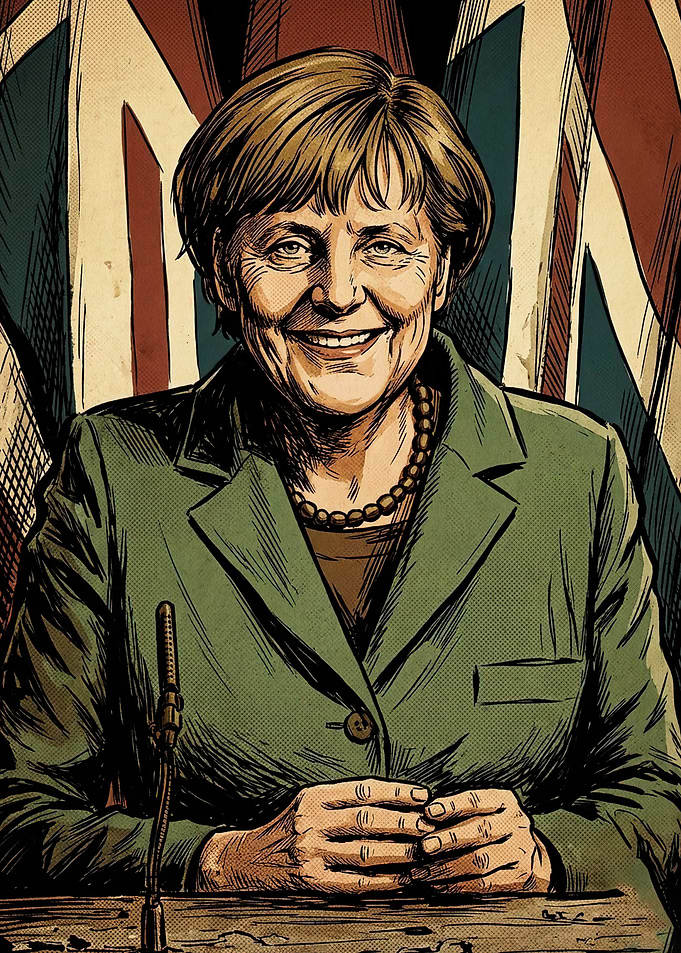 Angela Merkel Comic Style Portrait