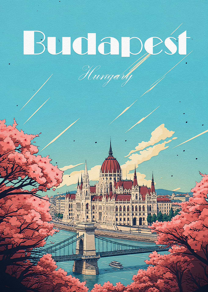 Budapest Hungary Travel Poster