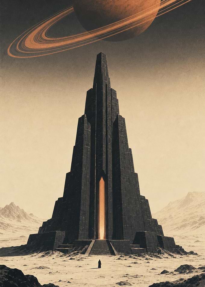Dark Monolith on Alien Planet