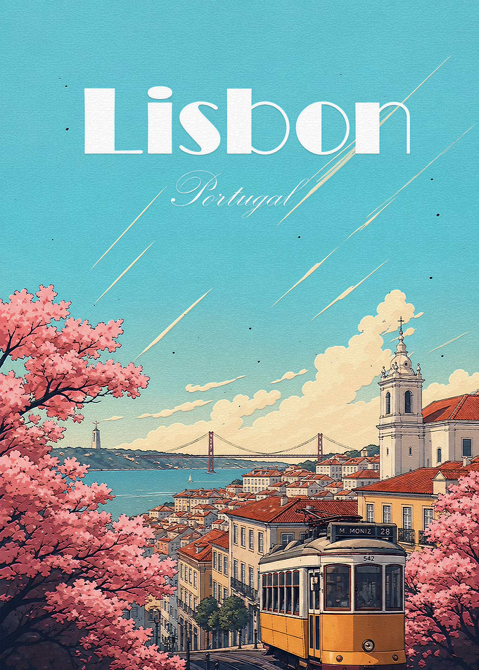 Lisbon Portugal Travel Poster Art