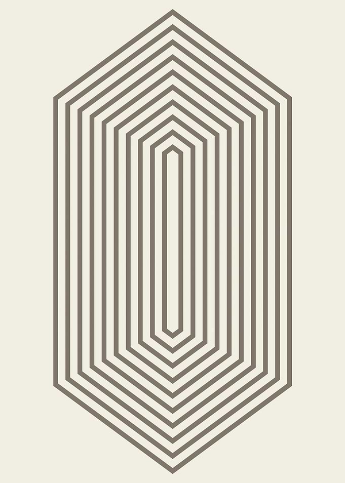 Minimalist Geometric Hexagonal Line Art