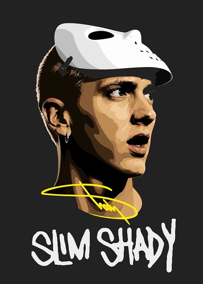 Eminem Slim Shady Hockey Mask Portrait