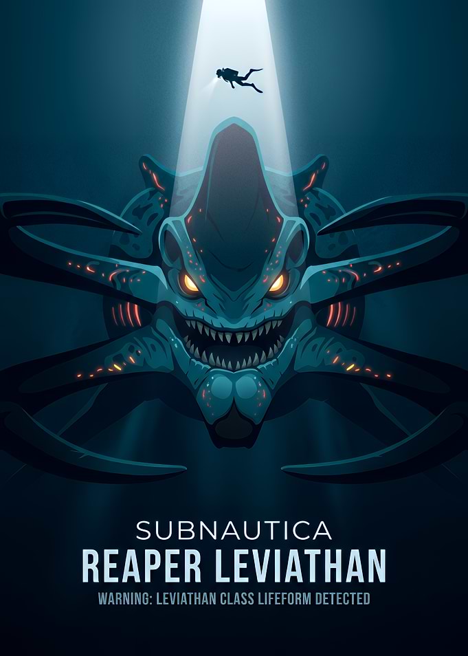 Subnautica Reaper Leviathan Poster