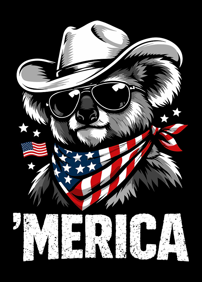 Patriotic Cowboy Koala 'Merica Design
