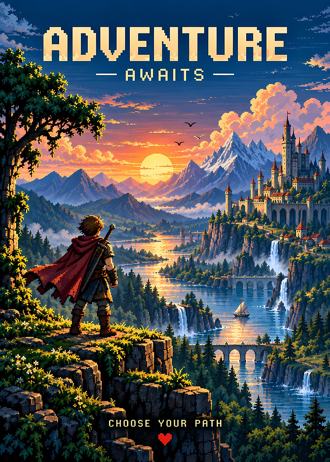 Adventure Awaits Fantasy Landscape Poster