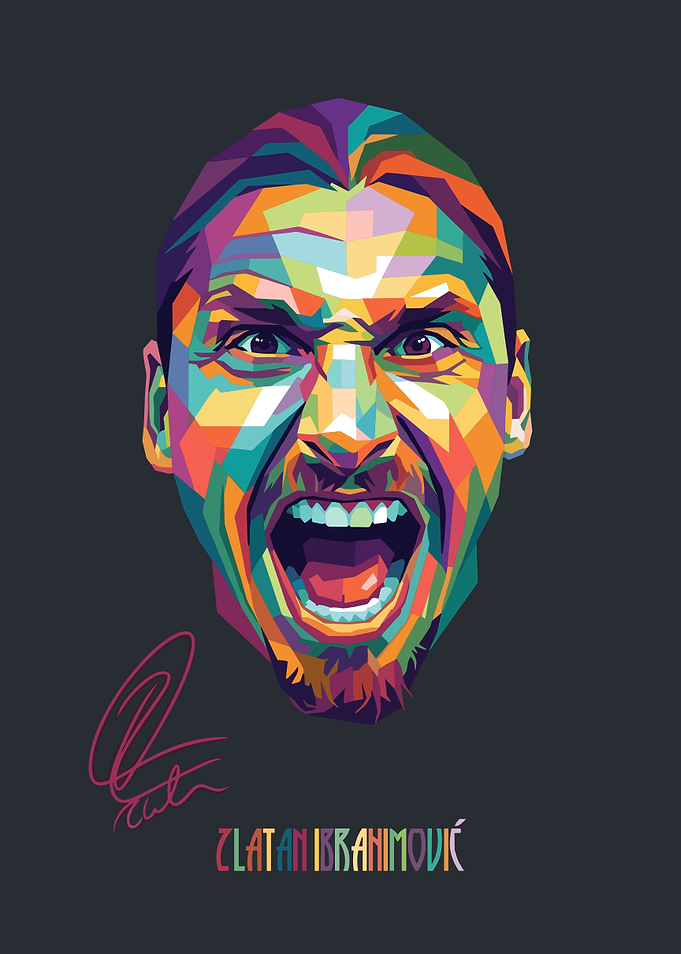 Zlatan Ibrahimovic Geometric Pop Art Portrait