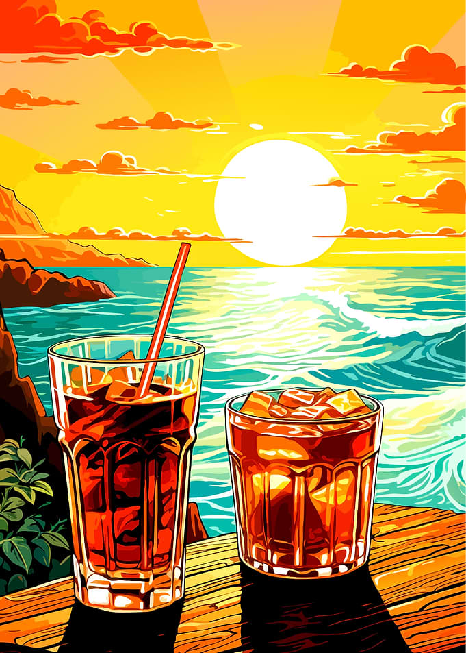 Sunset Drinks by the Ocean
