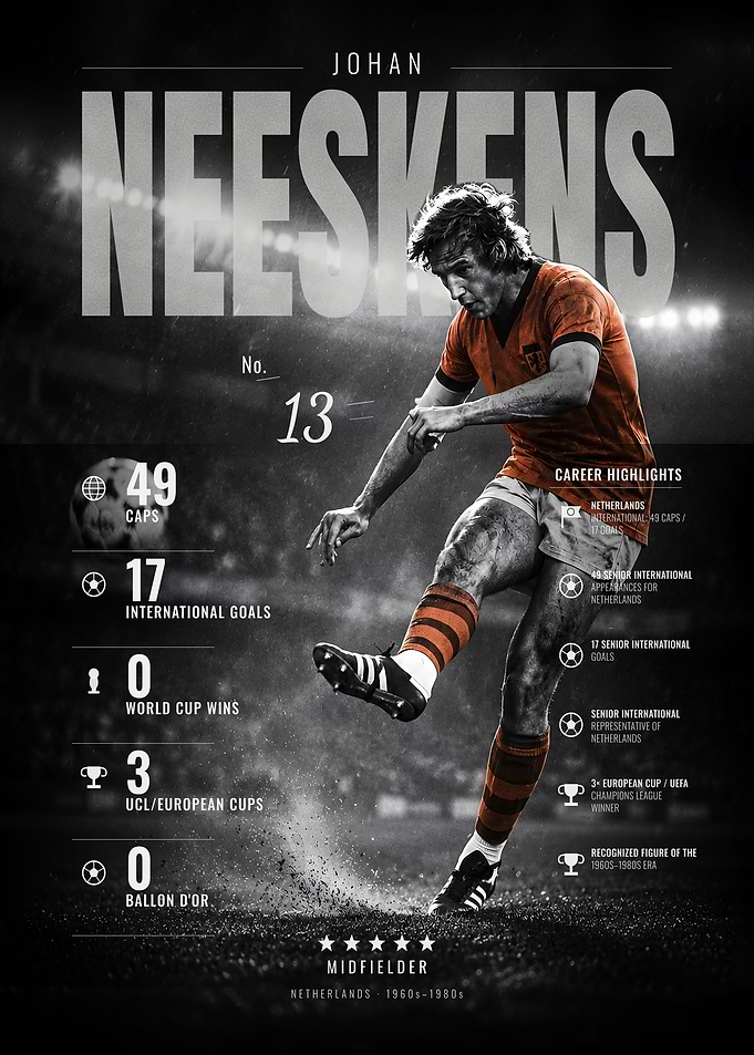 Johan Neeskens - Netherlands National Team No. 13
