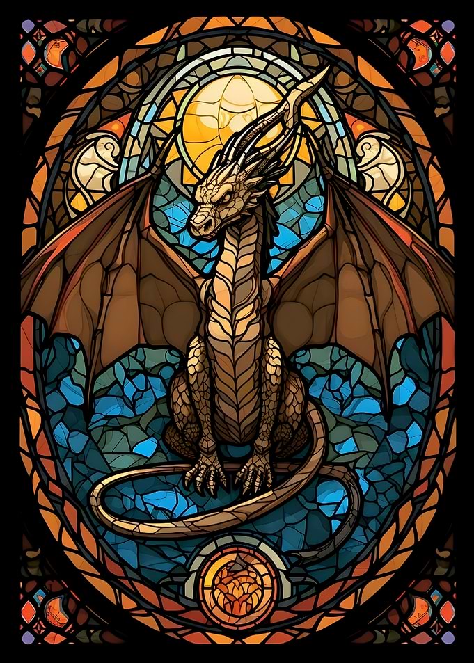 Stained Glass Dragon Art