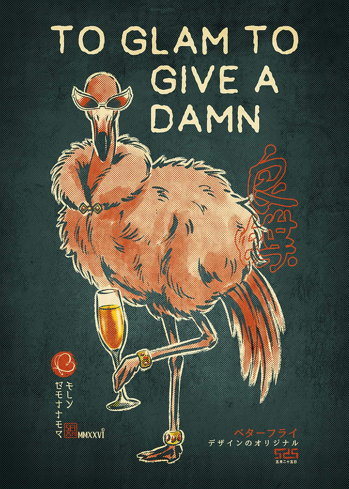Glamorous Flamingo Poster