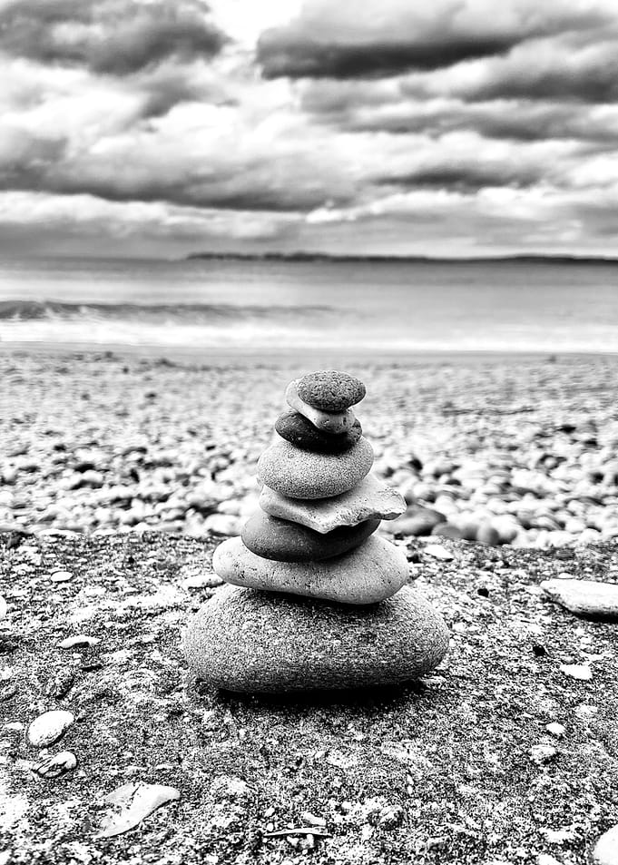 Zen Stone Stack on Beach