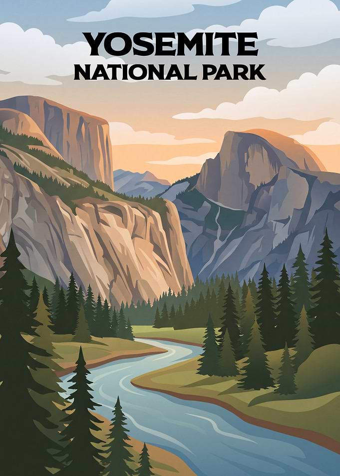 Yosemite National Park Vintage Poster