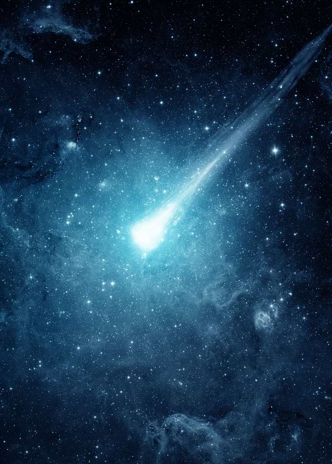 Glowing Comet in Deep Space