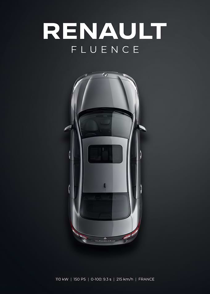 Renault Fluence Top View Poster