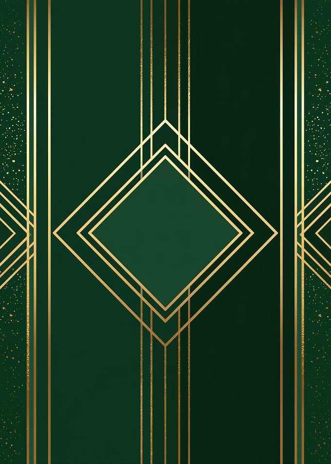 Art Deco Emerald and Gold Background